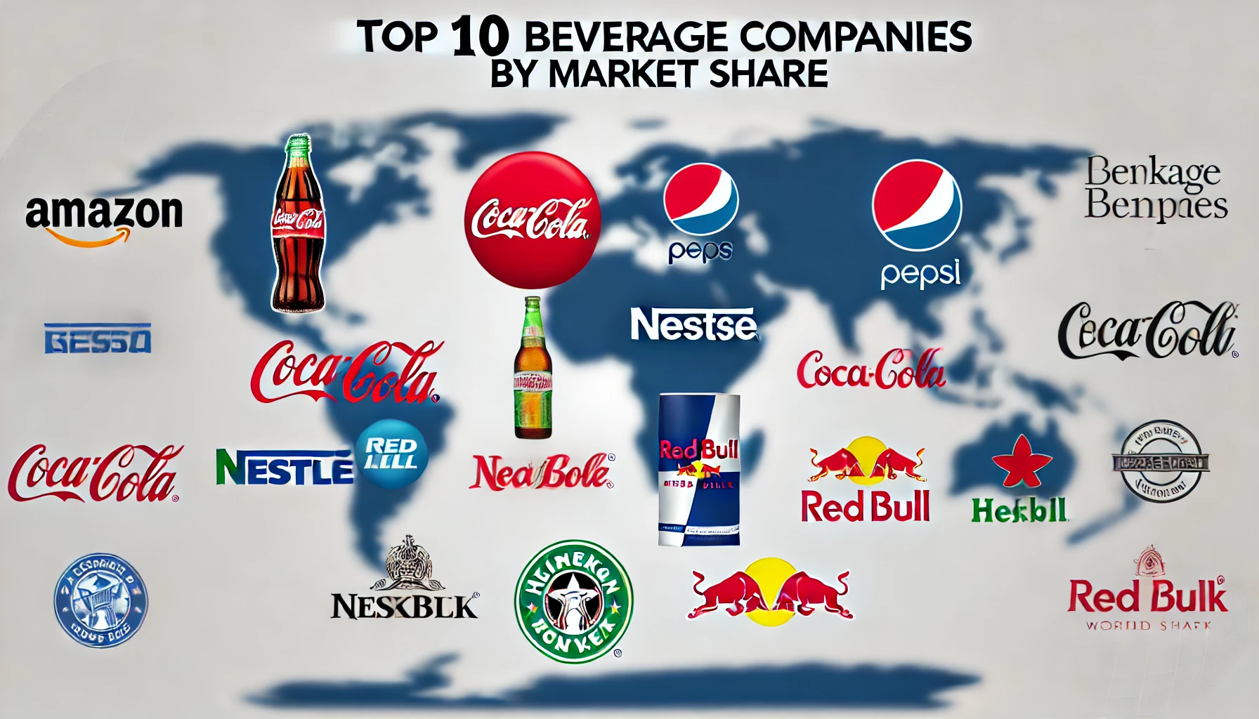 Discover the top 10 beverage companies by market share, including Coca-Cola, PepsiCo, Nestlé, and more. Learn about their key products, strategies, and market dominance.