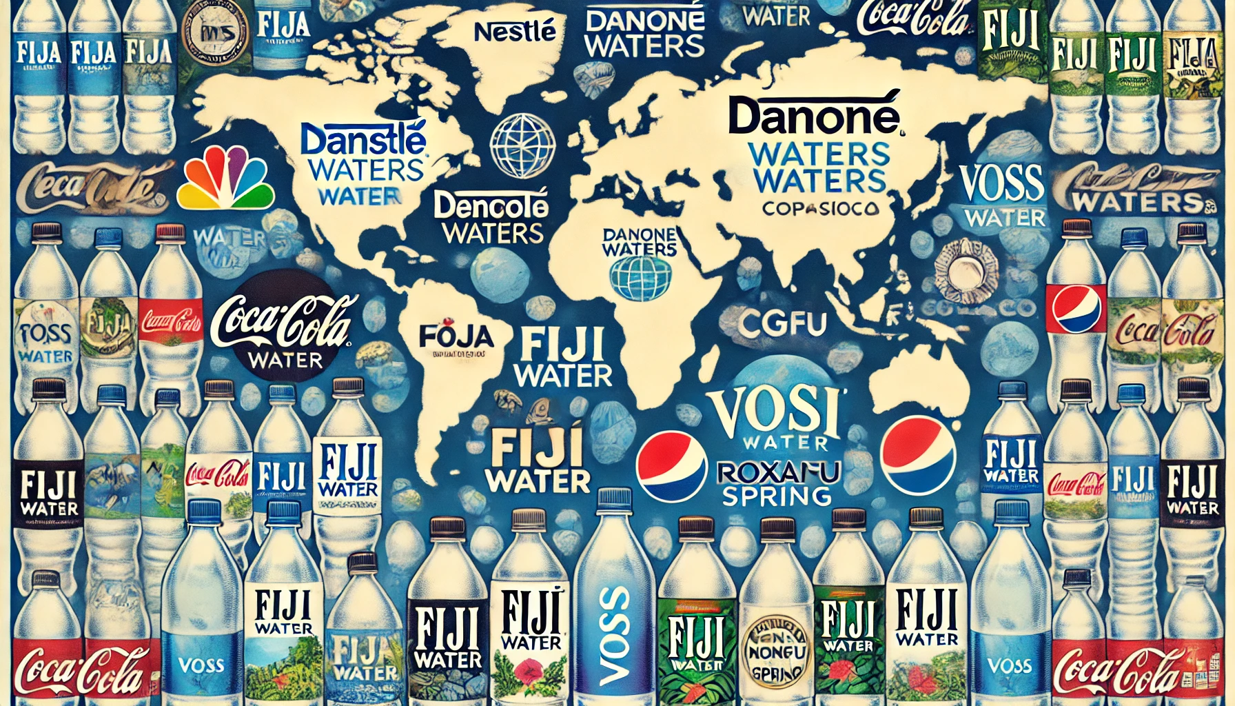 Explore the world's largest water companies like Nestlé, Danone, and PepsiCo, highlighting their key brands, market strategies, and commitment to sustainability.